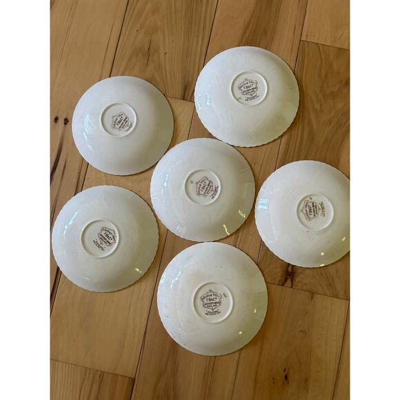 Windsor Ware Johnson Bros England Pomona set of 6 Saucer Plates 5.5" Vintage - Picture 6 of 7